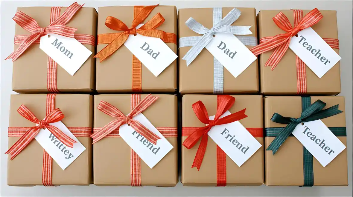 Christmas Gift Ideas by Recipient christmas gift ideas by recipient labeled gift boxes for family and friends