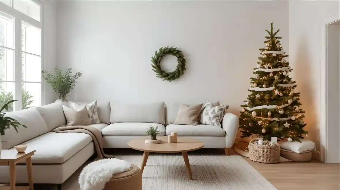 minimalist christmas decorations with modern scandinavian decor style